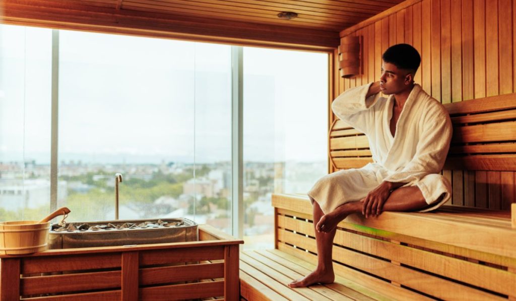 sauna après bain glacé